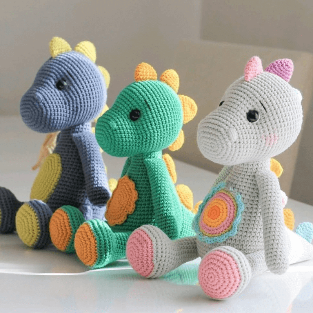 Dinossauro Amigurumi Receita Pdf Dinossauro De Croch