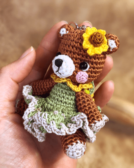 50 - Ursinho de Crochê Chaveiro Amigurumi