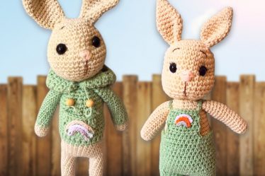 80 - Irmãos coelhos de crochê - Amigurumi