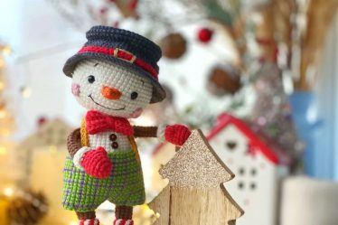 119 - Boneco de Neve de Amigurumi - Boneco de Neve de crochê - Natal
