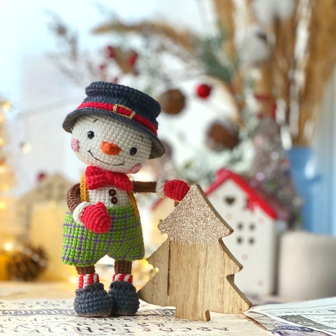 Boneco de Neve de Amigurumi – Boneco de Neve de Crochê Natal