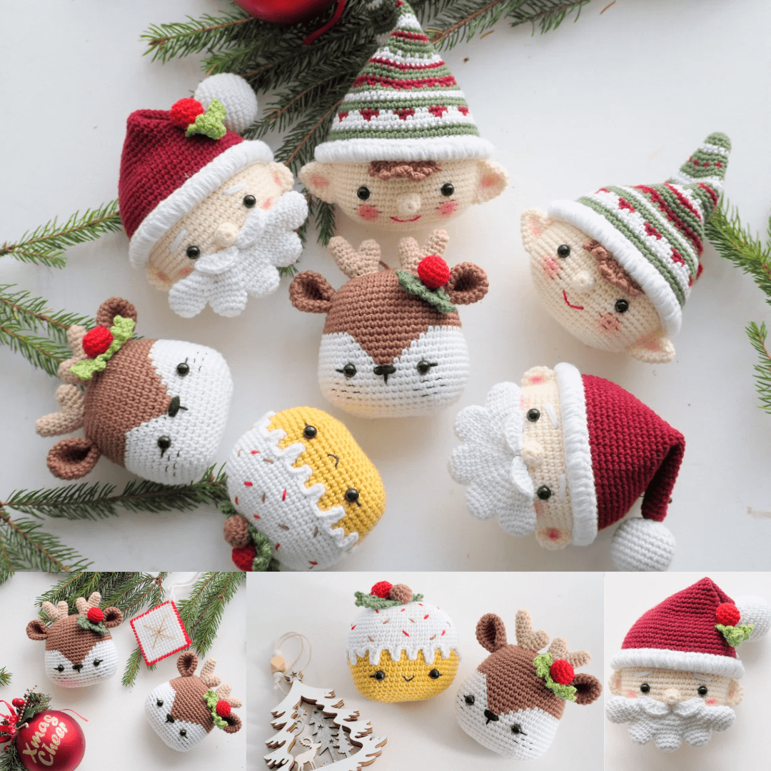 139 - Decoração para árvore de natal de crochê - Enfeites de Natal de Amigurumi (1)