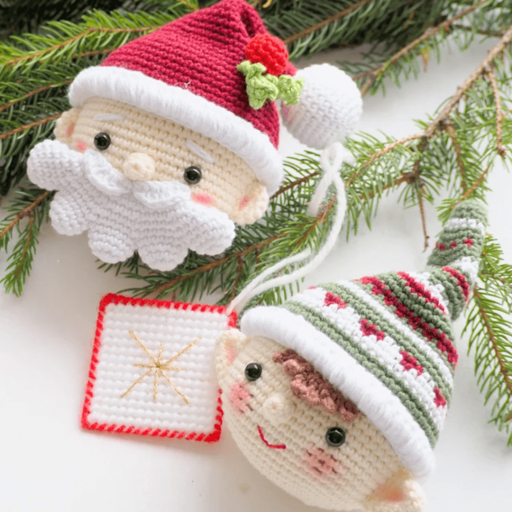 139 - Decoração para árvore de natal de crochê - Enfeites de Natal de Amigurumi b (1)