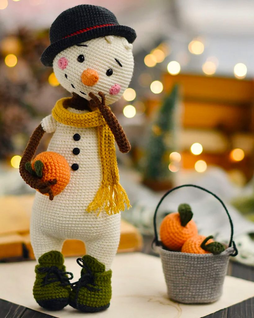 Boneco de Neve Amigurumi | Boneco de Neve de Crochê
