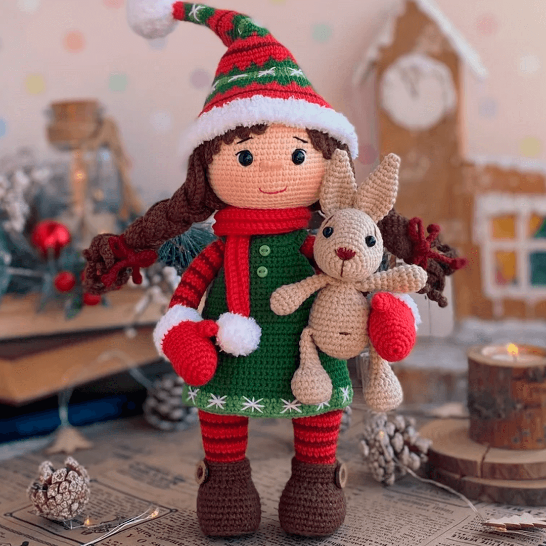190 - Boneca de Natal Amigurumi - Boneca Natalina - Receita de Crochê Passo a Passo (1)