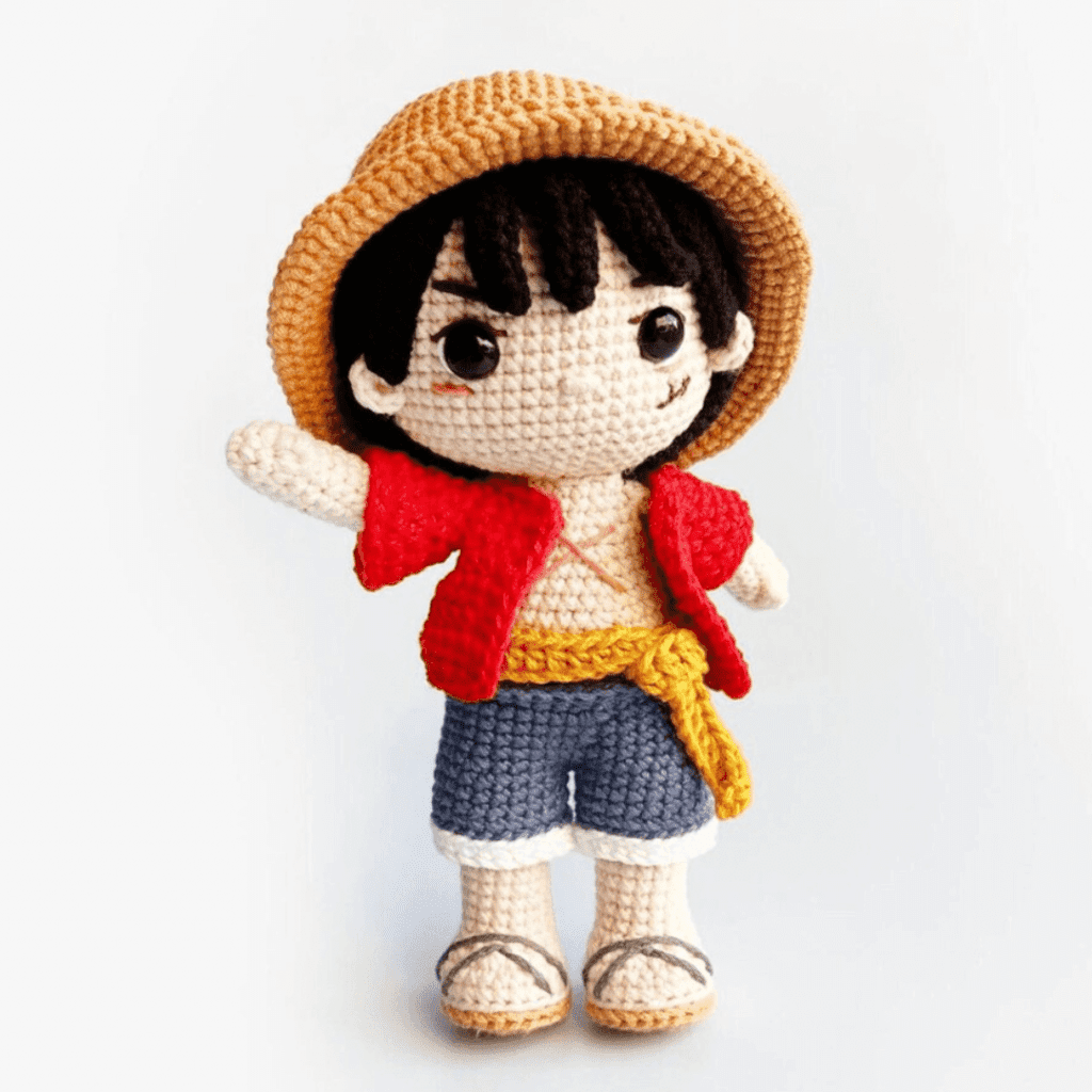 196 - Luffy Amigurumi - Luffy de Crochê - Receita de Crochê Passo a Passo - Anime 2 (1)