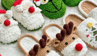 220 - Pantufas de natal amigurumi - Pantufas natalinas - Receita Passo a Passo - 1 (1)